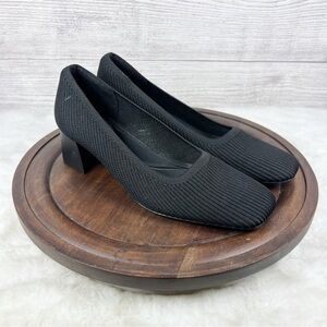 Vivaia Melody Square-Toe Chunky Heels Shoes Black Size EU 38 / US 7-7.5